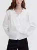 Blusa Suave Bordada con Encaje de Volantes 'Fresa Silvestre' de Cuello en V Profundo Romántica para Mujer