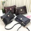 Qianzi Fox saco de barraca novo brilhante ombro mensageiro saco de meia-idade e idosos mães saco de compras grande capacidade saco moeda bolsa