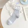 26 Meias com Renda para Mulheres, Meias de Cano Médio, Meias Finas de Algodão para Primavera e Verão, Meias Estilo Japonês JK Ballet Lolita