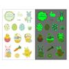 Ruikalong Transfronterizo Impermeable Luminoso Pegatinas de Pascua Fiesta Dibujos Animados Pegatinas de Tatuaje para Niños Pegatinas de Huevo de Conejo