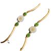 Pulsera Clásica de Estilo Chino Vintage de Palacio Clásico con Carácter Fu Imitación de Jade Hetian Natural Oro Arenas Vietnamita
