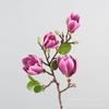 Grande flor artificial de magnólia PU cola sensível à mão couro magnólia impressão 3D flor decoração de interiores para casa flor de seda atacado fábrica