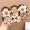 Nueva Cuerda para la Cabeza Color Caramelo de Leche para Niños Anillo para el Cabello de Flor de Tela Lazo para el Cabello Bandas Elásticas Accesorios para el Cabello para Niñas