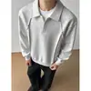 Camiseta de manga larga para hombre de marca moderna estilo americano, holgada, para otoño, de trabajo pesado, con remaches, sudadera de dos piezas simulada para superponer