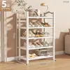 Zapatero de múltiples niveles que ahorra espacio para uso doméstico, adecuado para entradas pequeñas, apartamentos de alquiler y dormitorios; un zapatero de plástico pequeño y sencillo