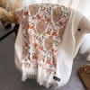 Bufanda étnica nueva tipo cachemira con borlas bordadas para mujer, cálida para otoño e invierno, bufanda de doble cara, manta para aire acondicionado, chal