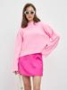 Suéter Trompeta Manga Larga Cuello Redondo Suéter Jersey Versátil Corto Clásico Tejido Top Ropa de Mujer