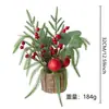 Novas plantas de Natal em vaso simuladas, Decorações para eventos de Natal, Árvore de Natal em PVC, Frutas vermelhas, Folhas de pinheiro, Enfeites decorativos de Natal