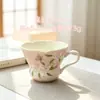 Taza de Té de Cerámica Mariposa Turquesa y Morada Pintada a Mano, Tetera, Cuenco de Té, Gaiwan Doméstico de Alta Gama, Taza de Anfitrión, Taza de Café de Alto Valor