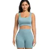 Compra de Artículo Único/Múltiple Set de Yoga Cuello en U Espalda Bonita Cómodo Transpirable Cintura Alta Levantamiento de Glúteos Top sin Mangas Shorts Conjunto de Ropa de Yoga