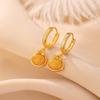 Yilu Prata S925 Prata Esterlina Banhado a Ouro Cera de Abelha Vintage Luxo Leve Sorte Macarrão de Ovo Moeda Brincos Elegantes Brincos de Prata