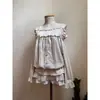 H Conjunto Vintage de Lunares Hombros Descubiertos Estilo Japonés Transparente Top Suave + Falda Conjunto de Dos Piezas Otoño Petite