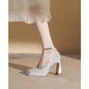Zapatos de Plataforma Impermeables Cortos de Tacón Alto Barbie para Mujer Zapatos de Fotografía Documental Zapatos de Novia Champagne Zapatos de Boda Zapatos Individuales