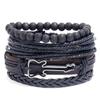 Joyería de moda europea y americana pulsera de cuero tejida simple retro traje DIY pulsera para festival de música de guitarra