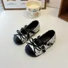 Zapatos Mary Jane de Cuero con Lunares para Niñas, Zapatos de Princesa Suaves para Primavera y Otoño, Mocasines con Lazo, Zapatos de Baile para Niñas Pequeñas