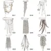 Joyería Transfronteriza Europea y Americana, Elegante y de Moda Broche de Cadena con Borla de Estrella de Cinco Puntas, Colgante de Cadena Simple para Jeans