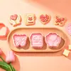 Serie Corazón Sanador Agradecido Cortador de Galletas de Simulación DIY con Patrón de Corazón para Hornear