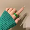 Anillo de resina de dibujos animados navideños para mujer, moda, personalidad, Papá Noel, árbol de Navidad, alce, anillo para el dedo índice, anillo lindo