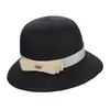Estilo Nuevo de Verano Estilo Francés Moda de Paja Elegante Sombrero de Pescador para Mujer, Protección Solar Versátil Sombrero de Paja de Gama Alta para la Playa