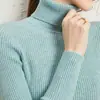 Suéter de cuello alto para mujer otoño invierno nuevo estilo cuello holgado elegante prenda interior base de punto top negro