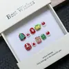 Unhas Usáveis Artesanais Infantis Desenho Animado Rena de Natal Manicure Adesivos Produtos Acabados Atacado Clareamento Unhas Postiças