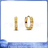 Panjia Dora S925 Cobre Blanco Chapado en Plata DIY con Cuentas Retro Cuadrado Círculo Pequeño Pendientes Hebilla de Oreja Ins Azul Simple