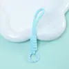 Pendente de corda trançada artesanal com nós emendados na cor dopamina, material para chaveiro de mola colorida para corrente de celular DIY