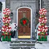 Placa de Natal Transfronteiriça para Jardim, Bala de Menta, Pirulito, Decoração para Festa no Jardim/Gramado ao Ar Livre