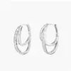 Brincos Femininos Elegantes Estilo Francês, Brincos Irregulares Duplos Personalizados, Brincos Argola Brilhantes, Brincos Versáteis de Verão Atacado
