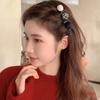 Novo estilo Chanel botão bico de pato clipe vintage tecido trançado cabelo Coreia do Sul Internet celebridade franja clipe textura hairpin cocar