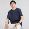 Camiseta Manga Curta Classy de Algodão Mercerizado com Amônia Líquida 270g para Homens, Camiseta Fina Classy Solta de Seda Gelada para o Verão para Homens
