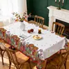 Exclusivo transfronterizo, popular mantel navideño con estampado de flor de Nochebuena de alta definición, mantel decorativo festivo, serie para el hogar, en stock