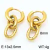 Pendientes de Acero Inoxidable 304 Cadena Cubana con Borlas Joyería Chapado en Oro de 18K Clip para Oreja Pendientes Unisex