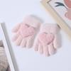 Nuevos guantes de peluche para niños, otoño e invierno, cálidos guantes coreanos de cinco dedos para bebés de 2 a 4 años.