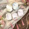 Marcador de Página Série Flores Estilo Nacional Materiais DIY Feitos à Mão para Diário Marcador de Página Presente Artístico Cartão Marcador de Página Escrevível Marcador de Página Estilo Antigo