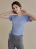 Camiseta de yoga de alta gama para mujer, fina, de manga corta, de verano, ajustada, deportiva, para correr y fitness.