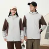 Chaqueta 3 en 1 para Hombre para Exteriores Impresión Personalizada y Bordado de Logo Cortavientos Impermeable Procesamiento Desmontable Empresa Compra Grupal para Exteriores