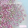 Joyería Rosa de Fondo Plano, Biselada, Ultra Brillante, Forma de Gota de Agua, Estilo Nuevo para Uñas con Acabado de Corte Natural de Alta Gama
