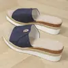 Zapatillas de Lona Transfronterizas Europeas y Americanas 2024 Talla Grande Zapatos de Mujer Verano Cuerda de Cáñamo Suela Gruesa Mezclilla Comercio Exterior Año Pendiente Venta al por Mayor Talla Grande