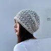 Gorro de Ganchillo Hecho a Mano con Flor, Gorro de Punto Hueco Holgado, Suéter Delgado para Mujer, Nuevo Verano 2025 para Adelgazar el Rostro
