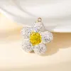 Chaveiro de Girassol Fofo Estilo Coreano com Delicada Incrustação de Diamante, Sensação de Alto Padrão, Adequado para Bolsas de Meninas e Chaveiros de Carro