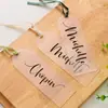 Nuevo marcapáginas acrílico transfronterizo con cinta, tarjetas de asiento para bodas, tarjetas de nombre para fiestas, letreros de reserva, marcapáginas y etiquetas para libros