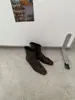 Botas Quadradas Vintage Plissadas Aumentadoras de Altura, Botas de Cano Curto, Botas de Cano Médio - Novo Modelo Outono 2026
