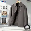 Abrigo de Lana para Hombre de Invierno con Cachemira, Estilo Corto, Forro de Plumas Desmontable, Chaqueta de Lana Casual de Negocios