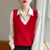 Nuevo Chaleco de Punto Trenzado de Terciopelo Andy con Cuello en V para Mujer Otoño e Invierno, Chaleco de Capa de Moda y Versátil, Lujo Accesible y Top de Estilo Occidental