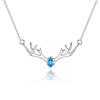 S925 colar de chifre de prata esterlina clavícula feminina cadeia Coreano moda simples alce temperamento Mori presente estudante feminino