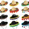 Carnaval Festa de Halloween Mini Feltro Pom-Pom Mexicano Headband para Pet Grampo de Cabelo Chapéu para Pet Fantasia de Festival