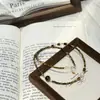 Collar de Plata de Ley S925 con Piedra Natural Ojo de Tigre Geométrico y Perla de Agua Dulce para Mujer, Cadena de Clavícula Elegante de Nicho Estilo Natural Lujo Ligero