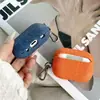 Adecuado para funda protectora Apple Airpods5 con textura de tela fina, funda protectora para auriculares Bluetooth Pro3, textura de cuero de 2ª/3ª/4ª generación