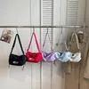 Bolso de Mano Estilo Coreano Simple Estilo Ins con Estampado de Letras Tela Oxford Forma de Empanada, Bolso de Hombro Cruzado Casual Versátil Nuevo Colorido